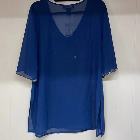 Midnight Velvet Sequins-Rhinestone Tunic Sz L - Picture 7 of 7